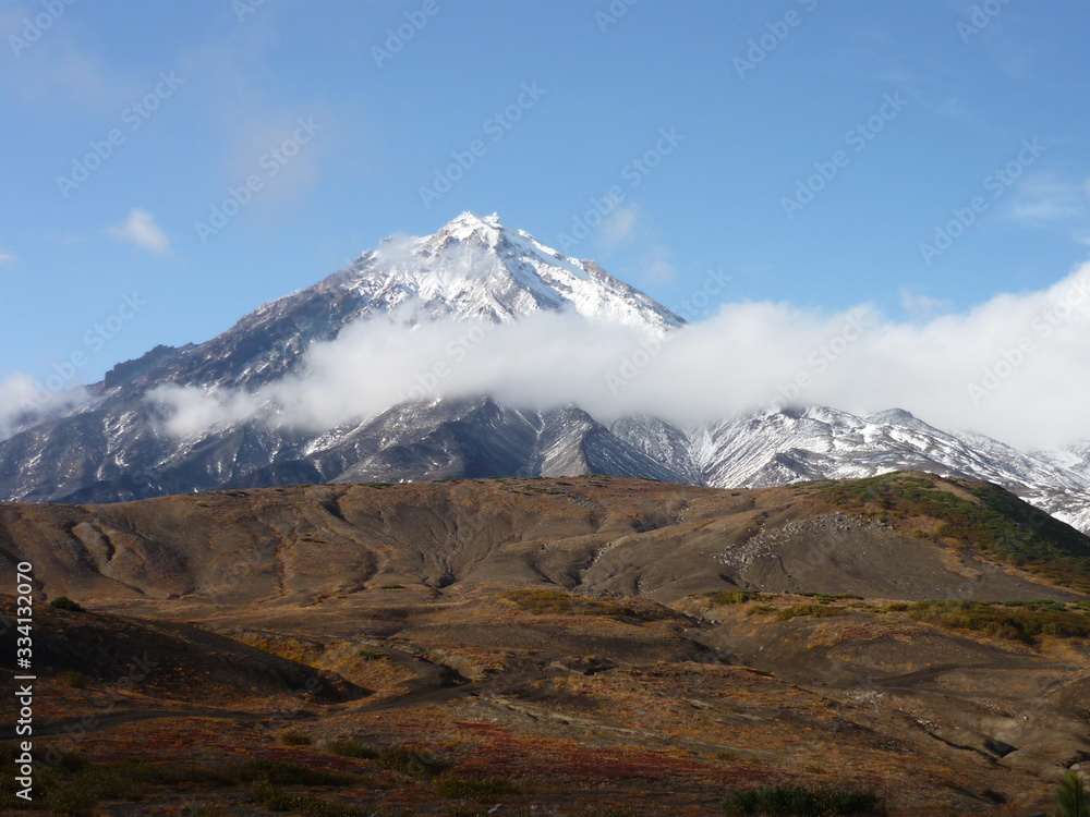 Kamchatka Volcano Sky Mountains Stones