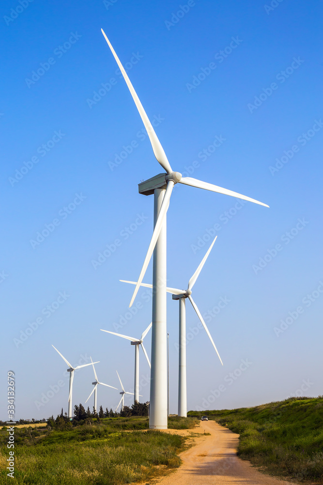 Modern windmills. Wind generator Modern windmills. Wind generator