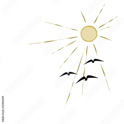Canvas-taulu birds flying to the sun