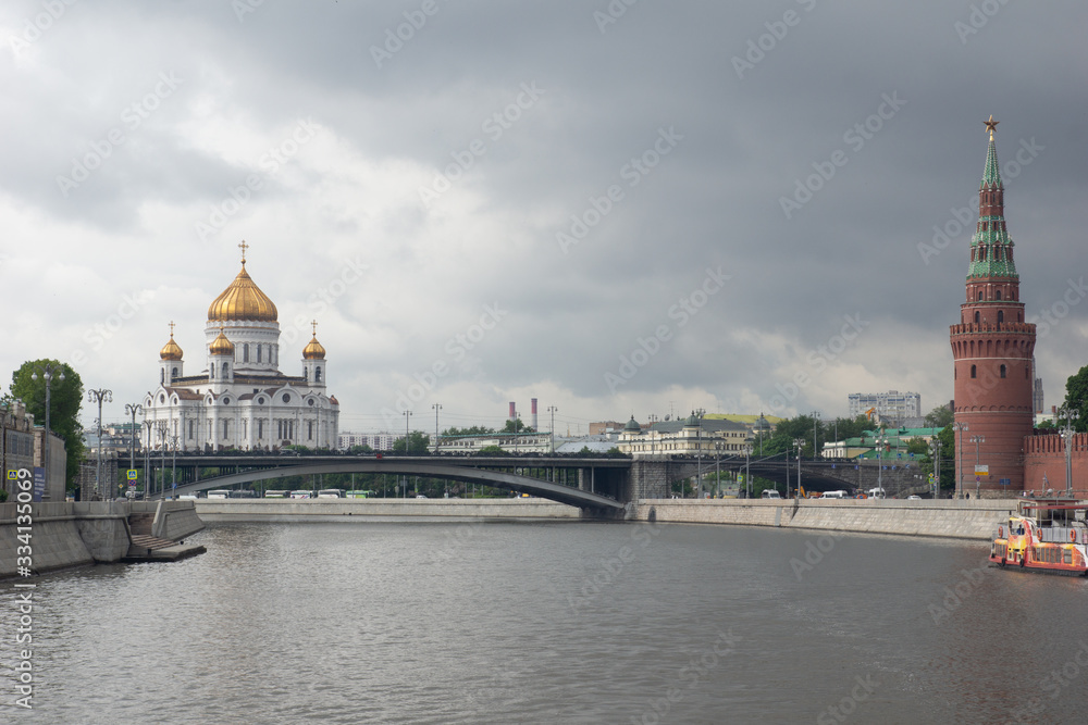 View of the Cathedral of Christ the Saviour in Moscow from the Moscow river