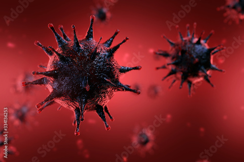 Viren vor rotem Hintergrund photo