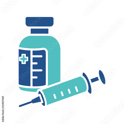 vaccine bottle icon design, flat style icon collection