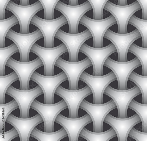 Seamless plastic gray circle structure. Gray background.