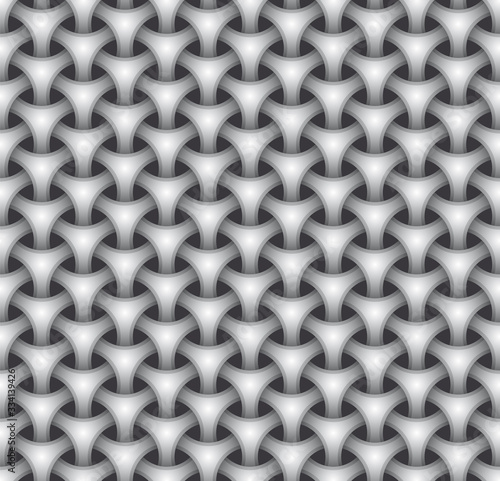 Seamless plastic gray circle structure. Gray background.