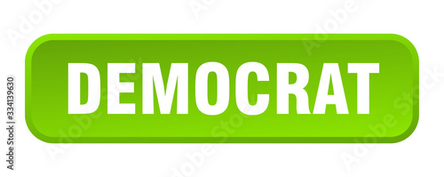 democrat button. democrat square 3d push button