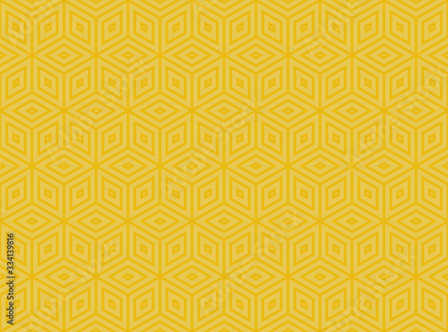 Vector repeating geometrical mosaic. Yellow background.