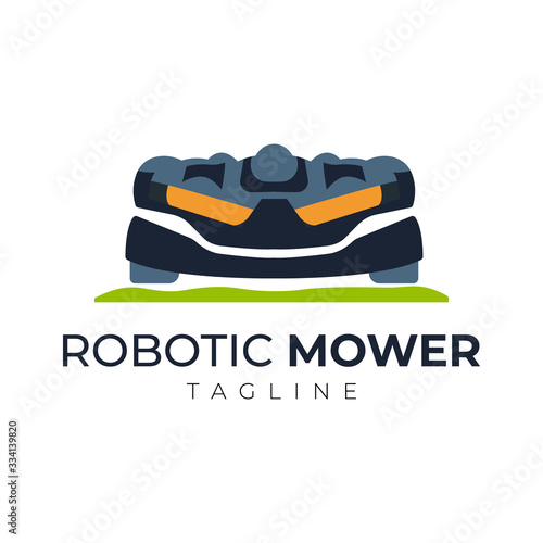 Robotic Mower Illustration Logo
