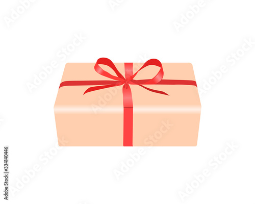 Vector illustration of gift box with ribbon.