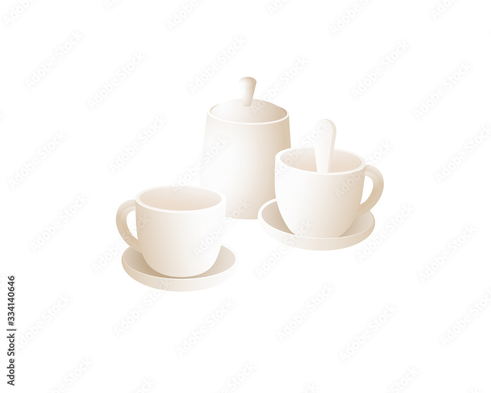 Vector illustration set of dishes. Vector illustration set of dishes.