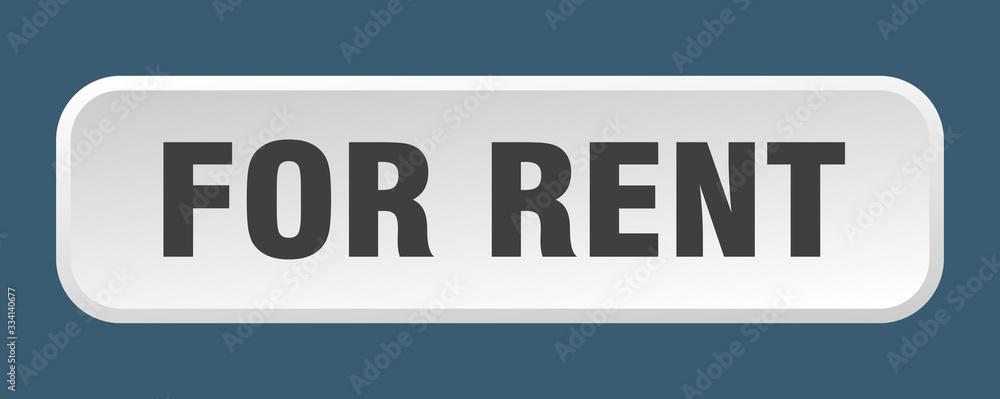 for rent button. for rent square 3d push button for rent button. for rent square 3d push button