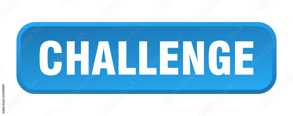 challenge button. challenge square 3d push button
