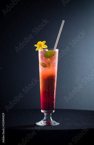 creative cocktail on the dark background