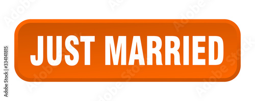 just married button. just married square 3d push button