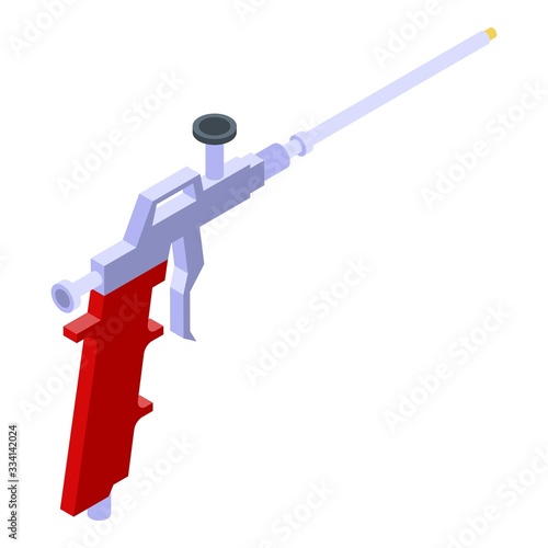 Polyurethane foam steel gun icon. Isometric of polyurethane foam steel gun vector icon for web design isolated on white background