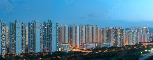 Panorama view of public estate in Hong Kong