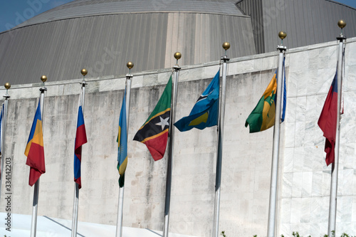 NEW YORK, USA - MAY 25 2018 United Nations building exterior view