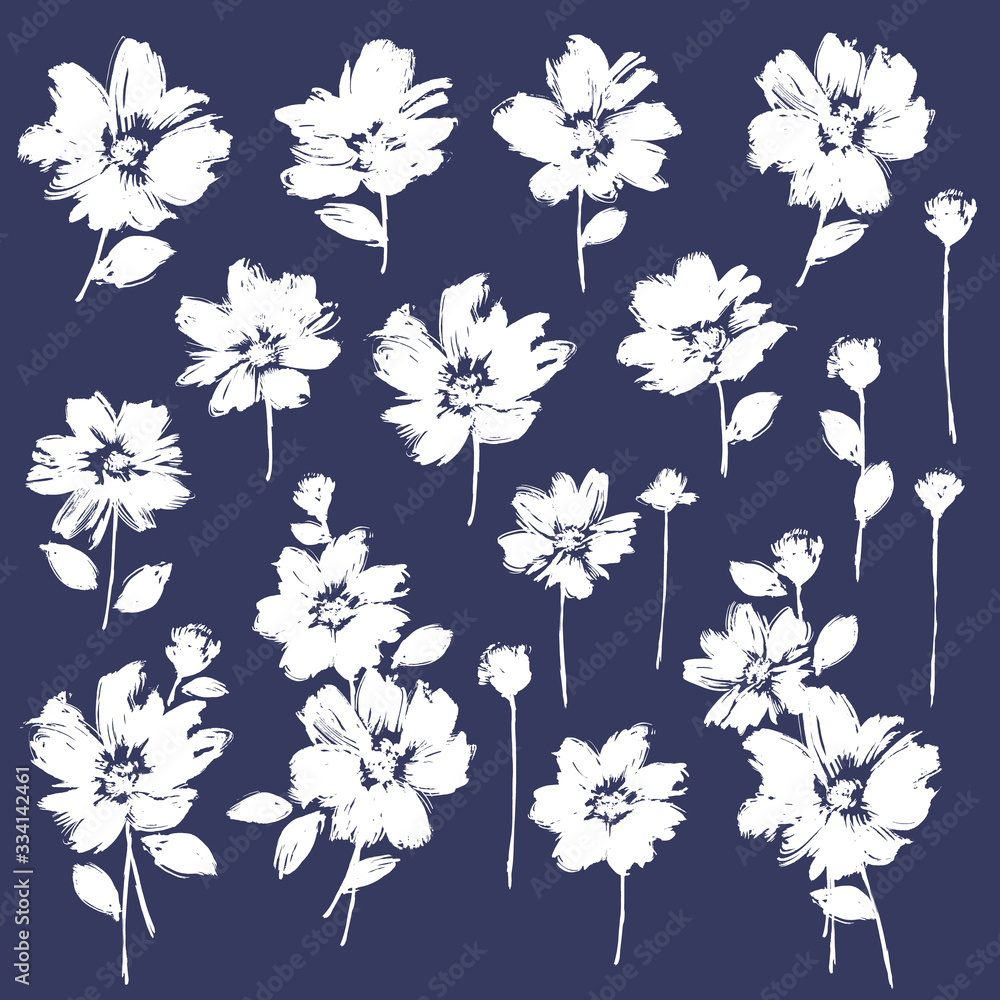 Flower vector illustration material abstract beautifully, Flower vector illustration material abstract beautifully,