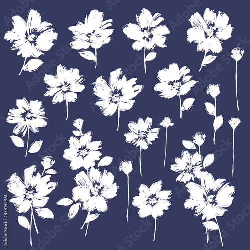 Flower vector illustration material abstract beautifully,