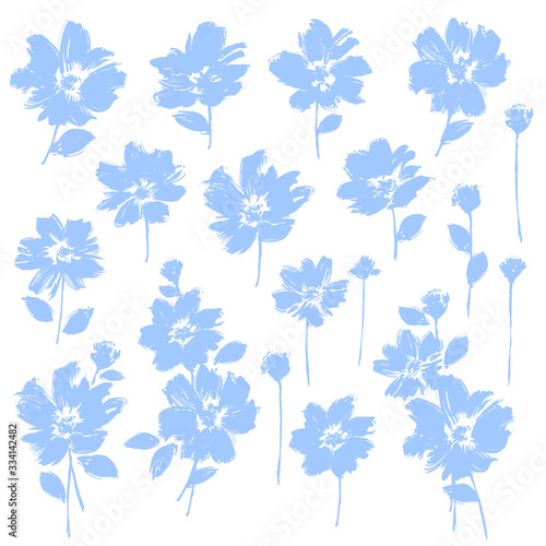 Flower vector illustration material abstract beautifully,