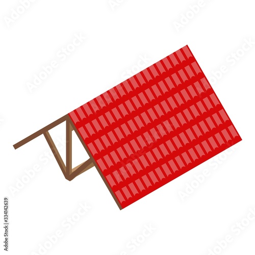 Red roof icon. Isometric of red roof vector icon for web design isolated on white background