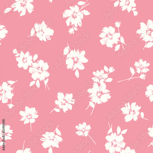 Seamless pattern material of an abstract flower,