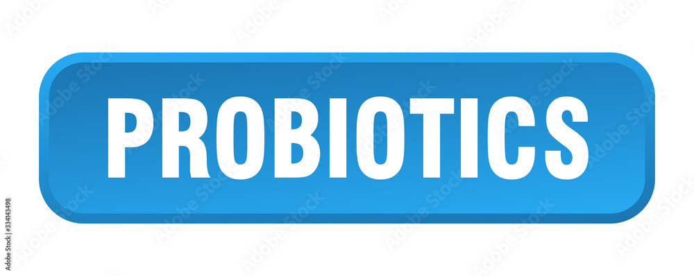 probiotics button. probiotics square 3d push button
