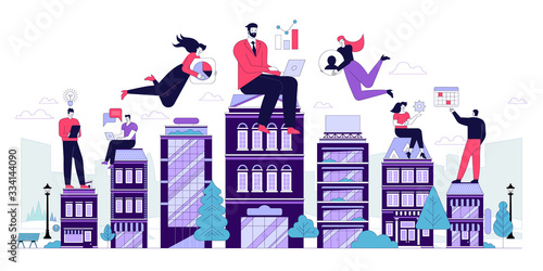 Vector illustration remote work on quarantine