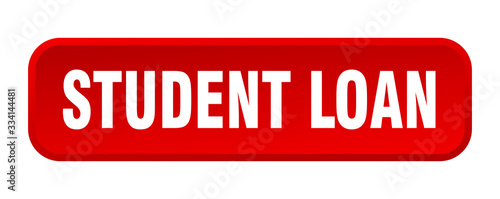 student loan button. student loan square 3d push button