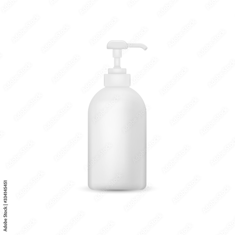 Realistic Bottle soap isolated on white background. Vector illustration.