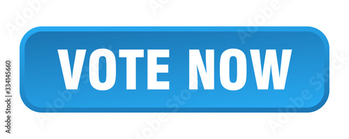 vote now button. vote now square 3d push button