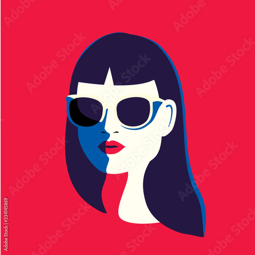 Fashion woman in sunglasses. glamourous girl. Fashionable female portrait for prints, cards