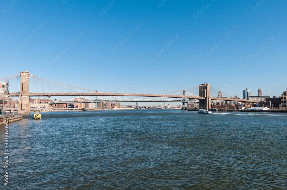 Brooklyn Bridge in New York, United States.