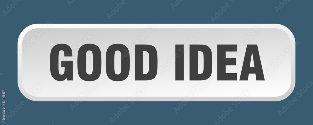 good idea button. good idea square 3d push button