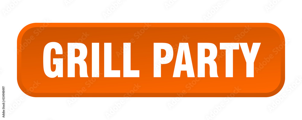 grill party button. grill party square 3d push button grill party button. grill party square 3d push button