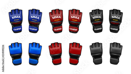 MMA gloves in vector.Gloves for mixed martial arts in vector.