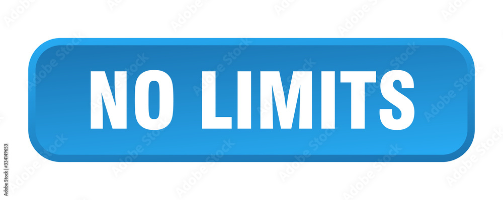 no limits button. no limits square 3d push button