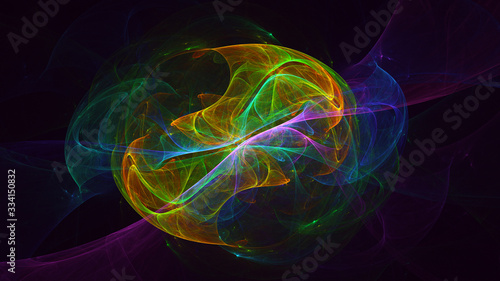 3D rendering abstract fractal light background