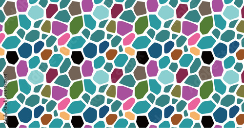 Seamless colorful tile vector pattern illustration