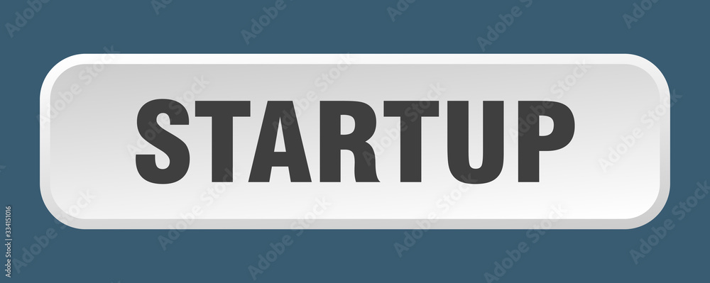 startup button. startup square 3d push button startup button. startup square 3d push button