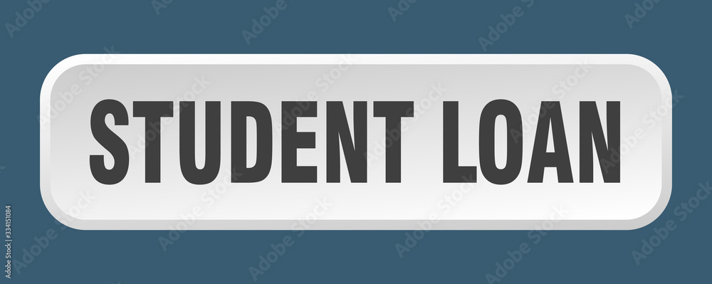 student loan button. student loan square 3d push button student loan button. student loan square 3d push button