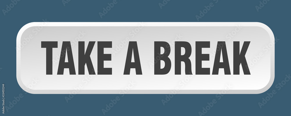 take a break button. take a break square 3d push button