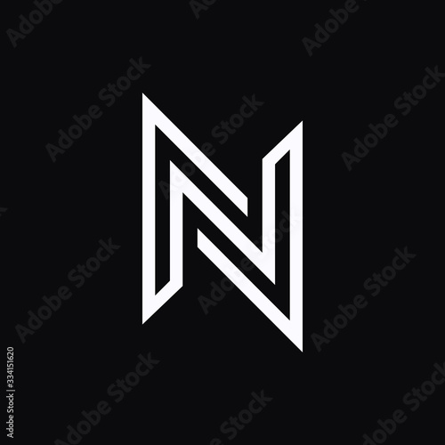 N letter liner logo design	 photo