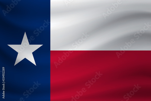 Waving flag of Texas. Vector illustration