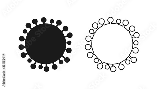 illustration of corona virus disease bacteria cell. coronavirus vector design element. airborne droplet icon. virus logo isolated