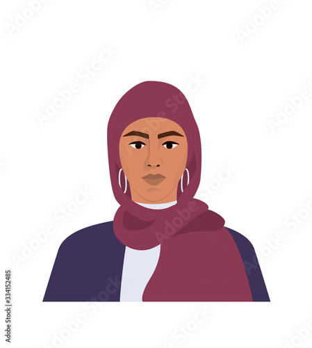 Young muslim woman portrait. Arabian business woman wearing