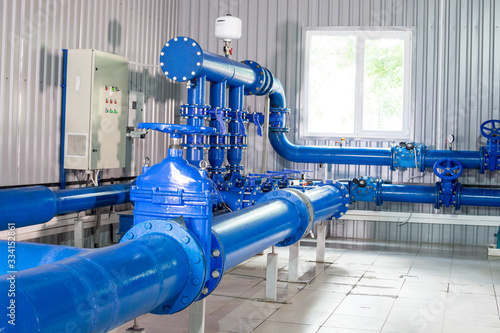 Water purification filter equipment in plant workshop
