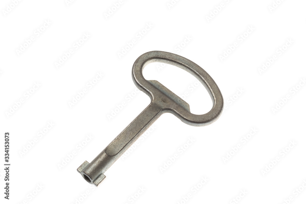 Electrical enclosure box double bit key, isolated on white background Electrical enclosure box double bit key, isolated on white background