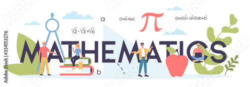 Math school subject. Learning mathematics, idea of education