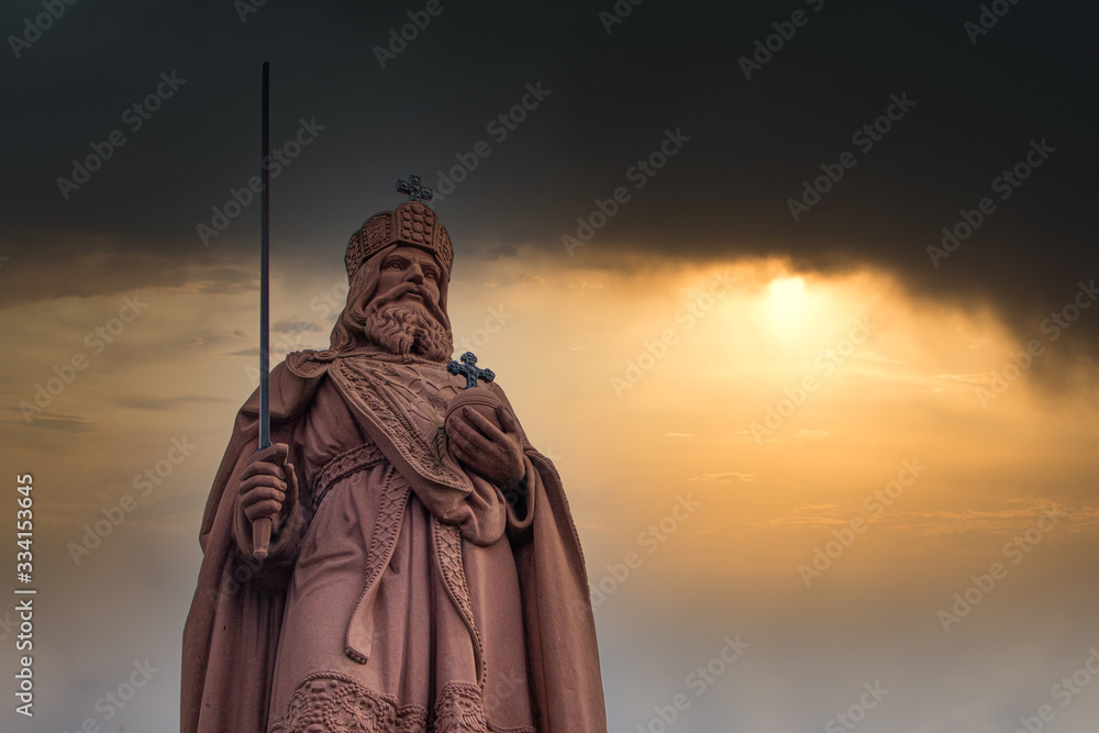 Fototapeta premium Denkmal Karl der Große in Frankfurt