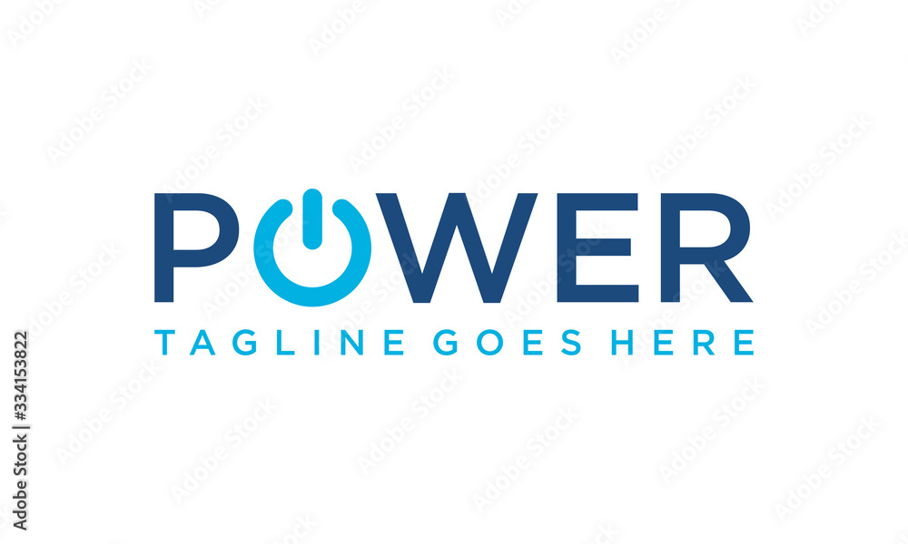 Power button for logo designs editable